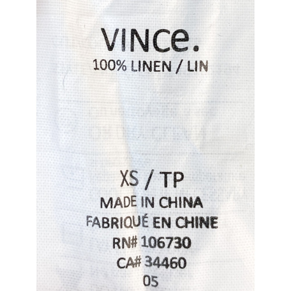 Vince Womens 100% Linen Tank Top XS White Black Stripe Minimalist Chic Natural - Picture 7 of 8
